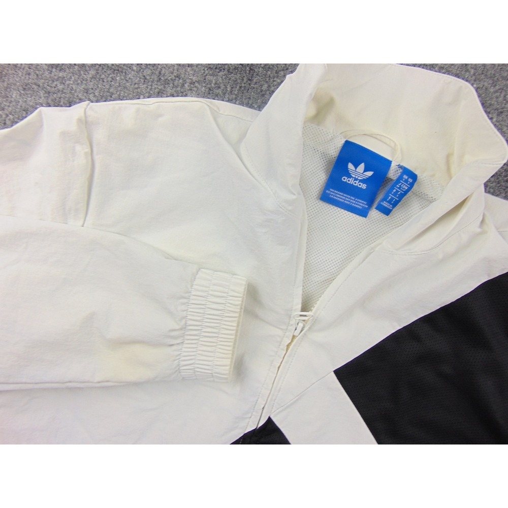 Adidas Originals Track Jacket Men Small White Black Full Zip Windbreaker trefoil